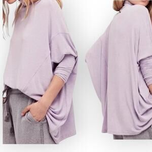 Free People WE THE FREE Terry Tee Purple Smoke Tunic OB677571 - Small